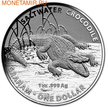 Австралия 1 доллар 2014. Австралийский Морской Крокодил - Грэм.Арт.000177944738 (фото, вид 1)