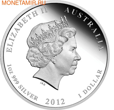 Австралия 1 доллар 2012. Год Дракона. (фото, вид 2)