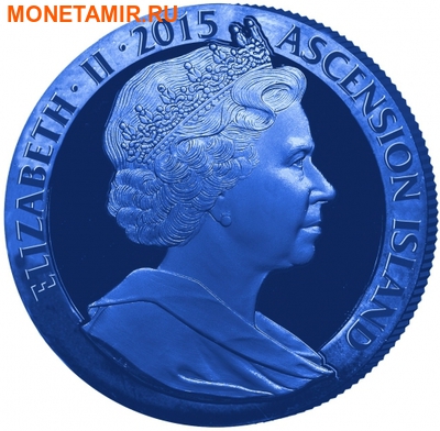 Остров Вознесения 1 крона 2015.Синяя марка – Два пенни (Two Penny Blue).Арт.60 (фото, вид 1)