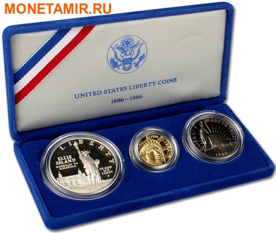    1  + 5  +   1986.100    (1986 US Statue of Liberty - Three (3) Coin Commemorative Proof Set)..60 (,  7)