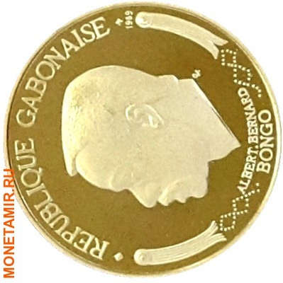 Габон 20000 10000 5000 3000 1000 франков 1969 Аполлон 11 Полет на Луну Космос Набор 5 Монет (Gabon 20000 10000 5000 3000 1000 Francs Apollo 11 Space Gold 5 Coin Set). Арт. КМ6-10/60 (фото, вид 6)