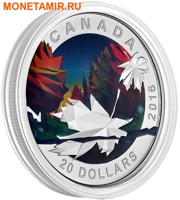 Канада 20 долларов 2016.Кленовый лист – Геометрия в искусстве.Арт.60 (фото, вид 1)
