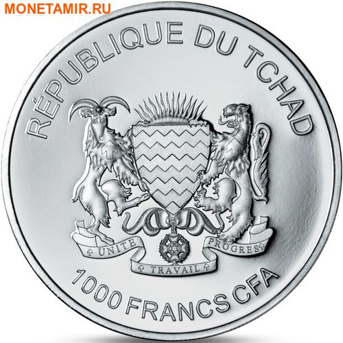 Чад 1000 франков 2016.Бегемот.Арт.60 (фото, вид 1)