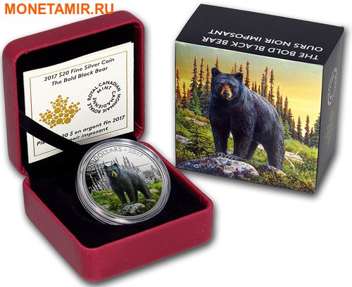 Канада 20 долларов 2017.Медведь серия Величественные животные.Арт.60 (фото, вид 2)