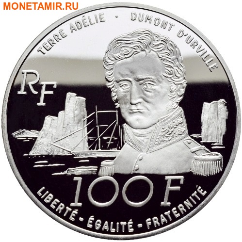 Франция 100 франков 1992.Пингвины – Французские Антарктические Территории.Арт.60 (фото, вид 1)