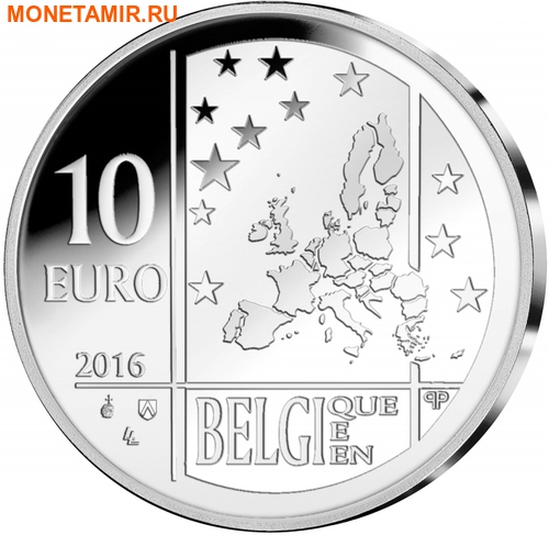 Бельгия 10 евро 2016 Альберт Эйнштейн 100-летие Общей теории относительности.Арт.60 (фото, вид 1)