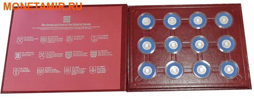 Джерси 12х1 фунт 1983-1989 Гербы (Набор 12 монет).Арт.000316312205/60 (фото, вид 2)