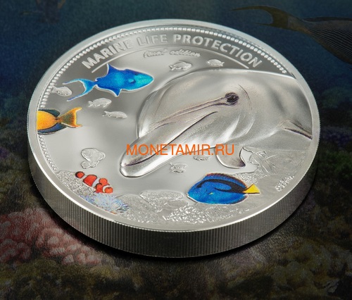  10  2017          (Palau 10$ 2017 Dolphin Sea Horse Marine Life Protection Silver Coin Set Piedfort)..60 (,  1)
