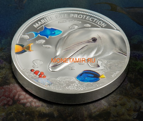 Палау 10 долларов 2017 Дельфин Морской Конек Защита Морской Жизни Набор Две Монеты (Palau 10$ 2017 Dolphin Sea Horse Marine Life Protection Silver Coin Set Piedfort).Арт.60 (фото, вид 1)