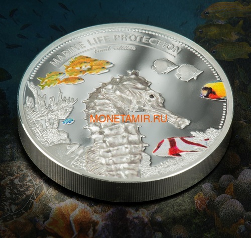  10  2017          (Palau 10$ 2017 Dolphin Sea Horse Marine Life Protection Silver Coin Set Piedfort)..60 (,  2)