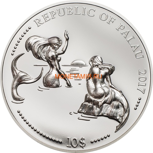  10  2017          (Palau 10$ 2017 Dolphin Sea Horse Marine Life Protection Silver Coin Set Piedfort)..60 (,  3)