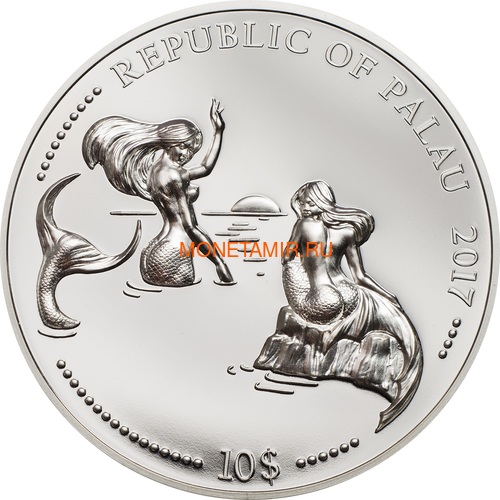 Палау 10 долларов 2017 Дельфин Морской Конек Защита Морской Жизни Набор Две Монеты (Palau 10$ 2017 Dolphin Sea Horse Marine Life Protection Silver Coin Set Piedfort).Арт.60 (фото, вид 3)