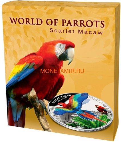   5  2016      3D (Cook Isl. 5$ 2016 Scarlet Macaw 3D The World of Parrots)..000442852870 /60 (,  5)