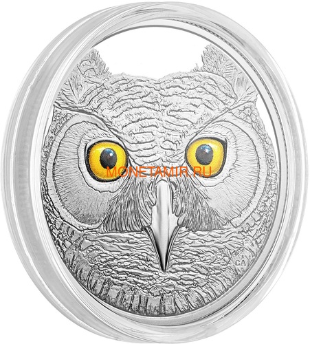Канада 15 долларов 2017 Ушастая Сова (Canada 15$ 2017 Glow-In-The-Dark Coin Great Horned Owl).Арт.60 (фото, вид 2)