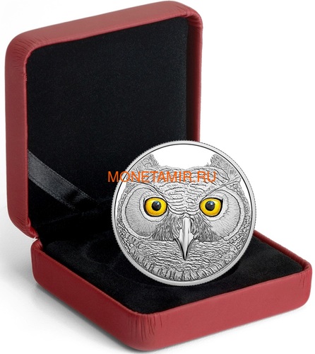 Канада 15 долларов 2017 Ушастая Сова (Canada 15$ 2017 Glow-In-The-Dark Coin Great Horned Owl).Арт.60 (фото, вид 4)