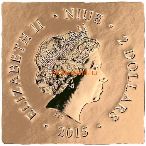 Ниуэ 2 доллара 2015 Святой Михаил – Мировое Наследие (Niue 2015 $2 World Heritage St. Michael 1 Oz Gilded Silver Coin).Арт.60 (фото, вид 4)