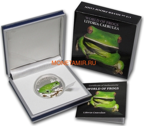 Палау 2 доллара 2013 Коралловопалая Литория серия Мир Лягушек (Palau 2$ 2013 Litoria Caerulea World of Frogs).Арт.000202848905/60 (фото, вид 2)