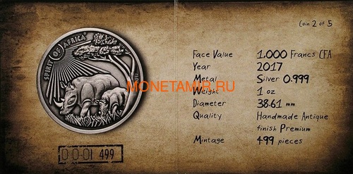   51000  2017      () Burkina Faso 51000 francs 2017 African Rhinos  the Spirit of Africa Set..60 (,  8)