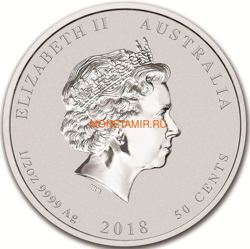  50  2018      (Australia 50 cents 2018 Year of the Dog Lunar calendar)..60 (,  1)