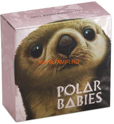 Тувалу 50 центов 2017 Детеныш Полярной Морской Выдры (Tuvalu 0,5$ 2017 Sea Otter Baby Polar Babies).Арт.60 (фото, вид 2)