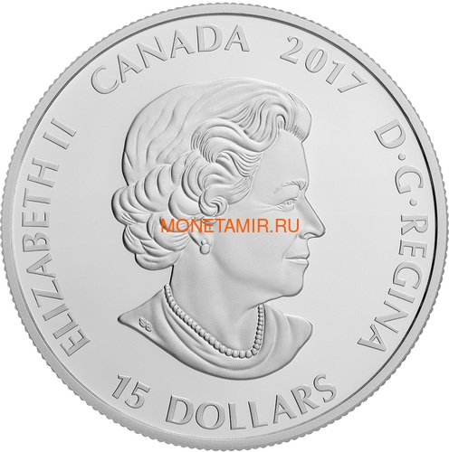 Канада 15 долларов 2017 Рысь (Canada 15$ 2017 Glow-In-The-Dark Coin Lynx).Арт.60 (фото, вид 2)