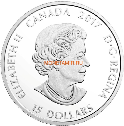 Канада 15 долларов 2017 Волк (Canada 15$ 2017 Glow-In-The-Dark Coin Wolf).Арт.60 (фото, вид 2)