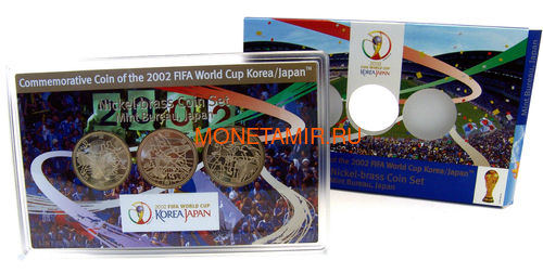 3x500  2002   2002       (Japan 3x500y 2002 Football FIFA World Cup 2002 Korea Japan coin set)..000342440562/60 (,  5)