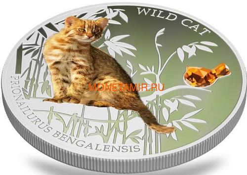 Фиджи 2 доллара 2013 Бенгальская кошка - Дикая кошка серия Собаки и Кошки (Fiji 2$ 2013 Wild Cat Prionailurus Bengalesis Dogs and Cats).Арт.000405649006/60 (фото, вид 2)