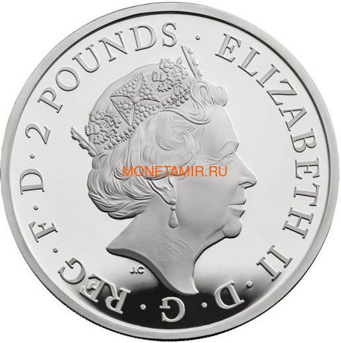 Великобритания 2 фунта 2018 Красный Дракон Уэльса серия Звери Королевы (GB 2&#163; 2018 Queen's Beast Dragon).Арт.000578555788/60 (фото, вид 1)