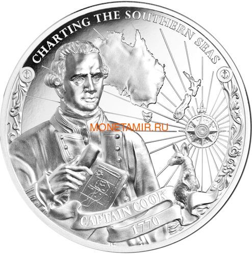   35  2018    3  (Cook Isl. 3x5$ 2018 Captain Cook 3 coin Set Ship Ultra High Relief 1oz Silver Proof)..60 (,  5)