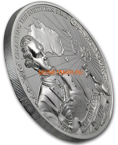 Острова Кука 3х5 долларов 2018 Капитан Кук Набор 3 монеты (Cook Isl. 3x5$ 2018 Captain Cook 3 coin Set Ship Ultra High Relief 1oz Silver Proof).Арт.60 (фото, вид 6)