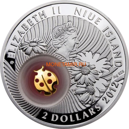 Ниуэ 2 доллара 2012 Божья Коровка Монеты на Удачу (Niue 2$ 2012 Lucky Coin Ladybug).Арт.000330349045/60 (фото, вид 1)