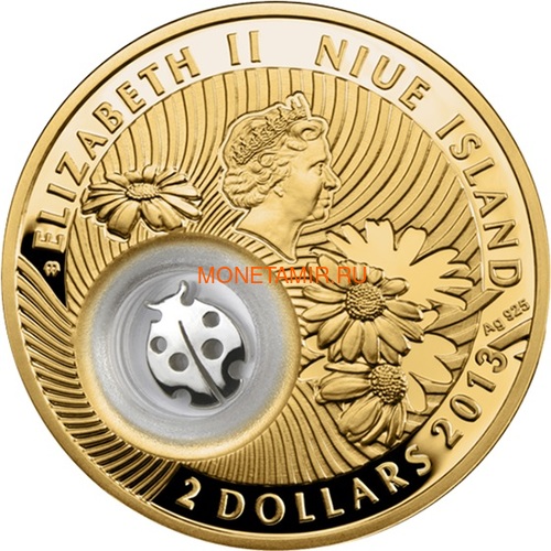 Ниуэ 2 доллара 2013 Божья Коровка Монеты на Удачу (Niue 2$ 2013 Lucky Coin Ladybug GPL).Арт.000330349047/60 (фото, вид 1)