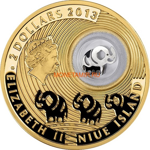  2  2013     (Niue 2$ 2013 Lucky Coin Elephant GPL)..000330349043/60 (,  1)