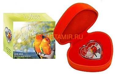 1  2018    (Tokelau 1$ 2018 Love Parrots Bird Heart Shaped)..000462256510/60 (,  3)