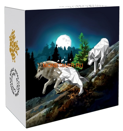 Канада 20 долларов 2018 Волки Геометрическая Фауна (Canada 20C$ 2018 Geometric Fauna Grey Wolves).Арт.60 (фото, вид 3)