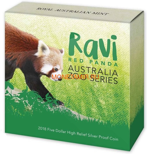 Австралия 5 долларов 2018 Красная Панда - Зоопарк (Australia 5$ 2018 Zoo Series Ravi Red Panda).Арт.60 (фото, вид 3)