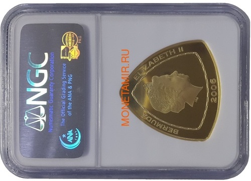 Бермуды 30 долларов 2006 Корабль Мария Целеста – Кораблекрушение Слаб NGC (Bermuda 30$ 2006 Sea Venture Triangular Gold Coin NGC Gem Proof).Арт.K2G/67 (фото, вид 1)