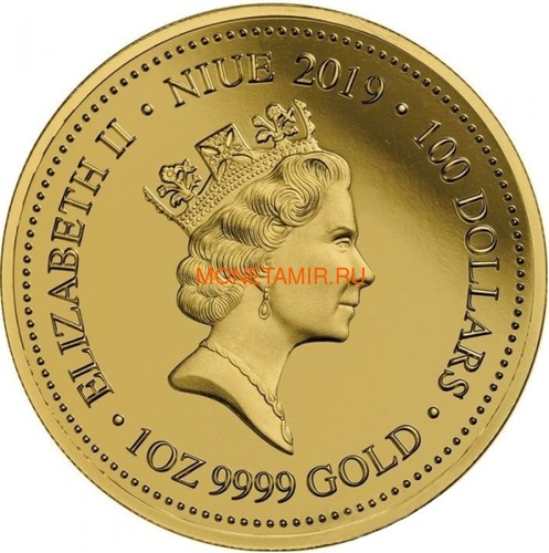 100  2019     (Niue 100$ 2019 Remarkable Reptile Green Tree Python 1Oz Gold Proof)..63 (,  1)