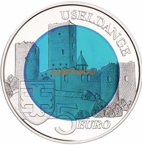 Люксембург 5 евро 2017 Замок Юзельданж Замки Люксембурга Ниобий (Luxemburg 5 Euro 2017 Castle Useldange Niob).Арт.000584554499/60 (фото, вид 1)