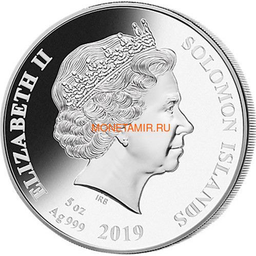   25  2019 50       (Solomon Isl 25$ 2019 Moon Landing 50th Anniversary Mother of Pearl 5oz Silver Coin Proof)..002710858505/M (,  1)