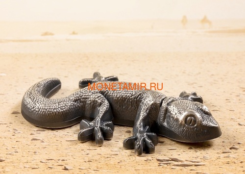 Палау 5 долларов 2018 Ящерица Геккон Фигурка (Palau 5$ 2018 Silver Gecko Lizard 3D).Арт.69 (фото, вид 3)