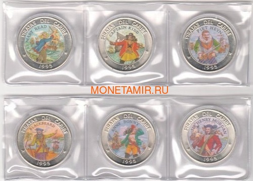  61  1995      (Cuba 61 pesos 1995 Pirates of the Caribbean Coins Set)..69 (,  1)
