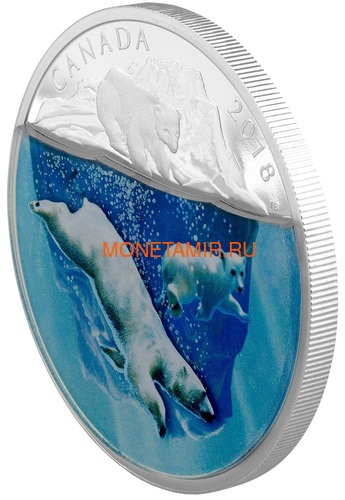  30  2018      (Canada 30$ 2018 Dimensional Nature Polar Bears Silver Coin 2oz)..69 (,  1)