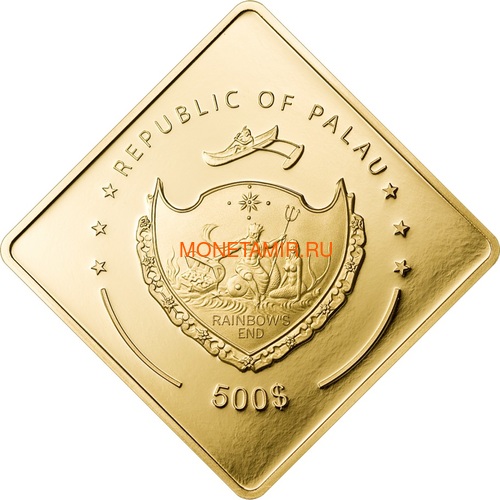 Палау 500 долларов 2010 Линкор Марат Боевые Корабли (Palau 500$ 2010 Marat Battleships 2,5oz Gold).Арт.60 (фото, вид 1)