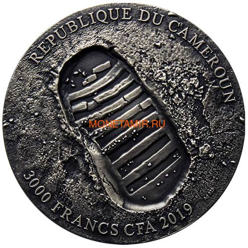 Камерун 3000 франков 2019 Аполлон 11 Луна (Cameroon 3000 Francs 2019 Apollo 11 Moon Landing 3 Oz Silver Coin).Арт.67 (фото, вид 2)