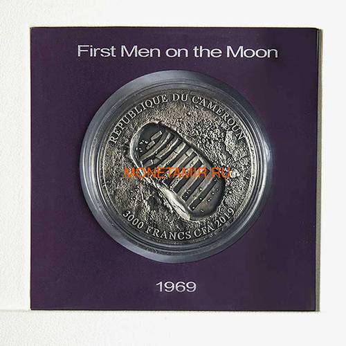 Камерун 3000 франков 2019 Аполлон 11 Луна (Cameroon 3000 Francs 2019 Apollo 11 Moon Landing 3 Oz Silver Coin).Арт.67 (фото, вид 3)