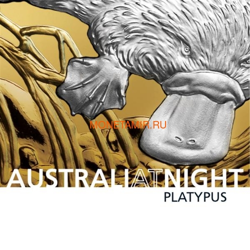 Ниуэ 100 долларов 2019 Ночная Австралия Утконос (Niue 100$ 2019 Australia at Night Platypus 1oz Gold Proof Coin).Арт.67 (фото, вид 5)