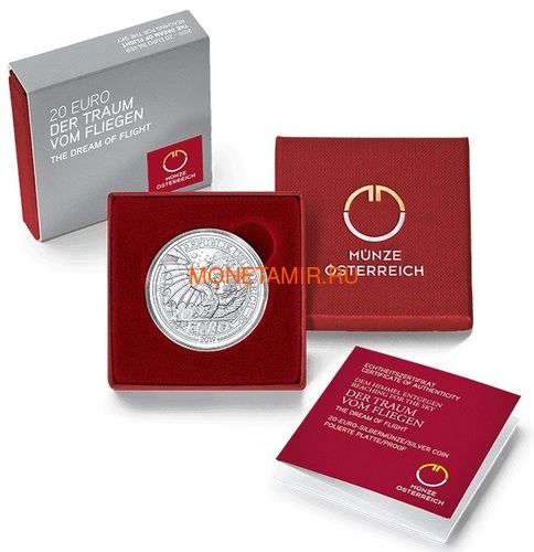  20  2019           (Austria 20E 2019 Dream of Flight Reaching for the Sky Silver Coin)..67 (,  2)