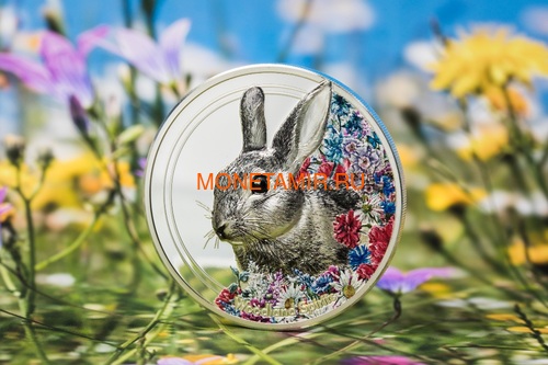 Монголия 500 Тугриков 2019 Заяц серия Woodland Spirits (Mongolia 500T 2019 Woodland Spirits Rabbit 1 oz Silver Coin).Арт.000392857126/65 (фото, вид 2)